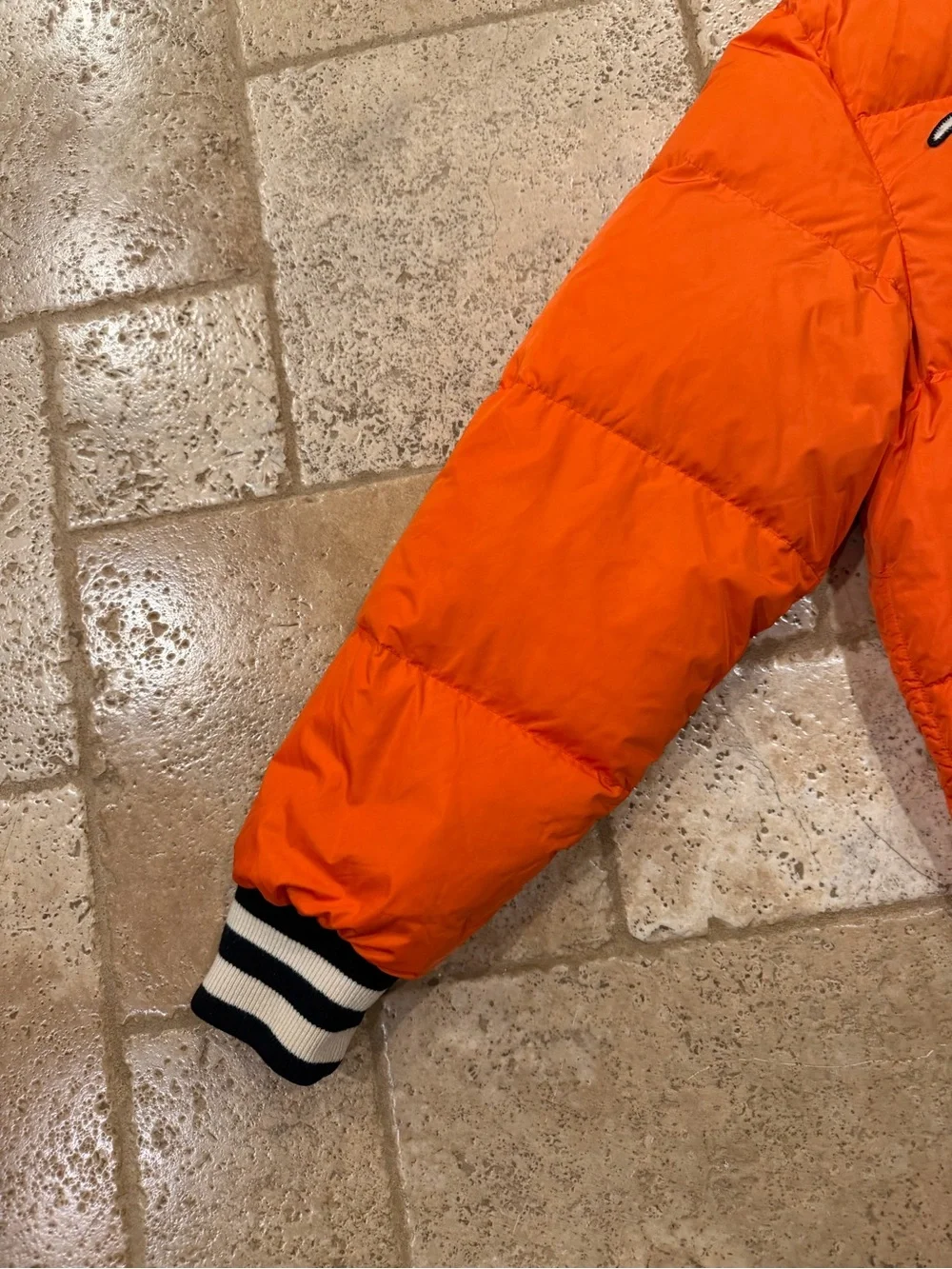 Gucci x MLB New York Yankees Orange Puffer Padded Bomber Jacket